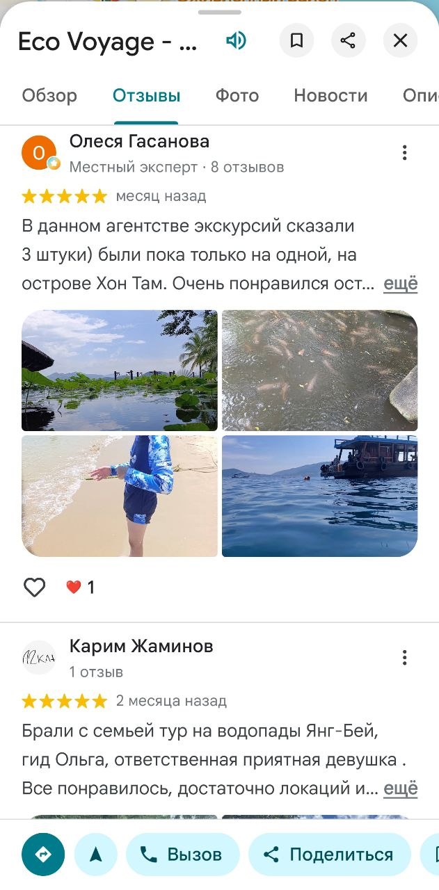 Отзыв туриста об Эко Вояж