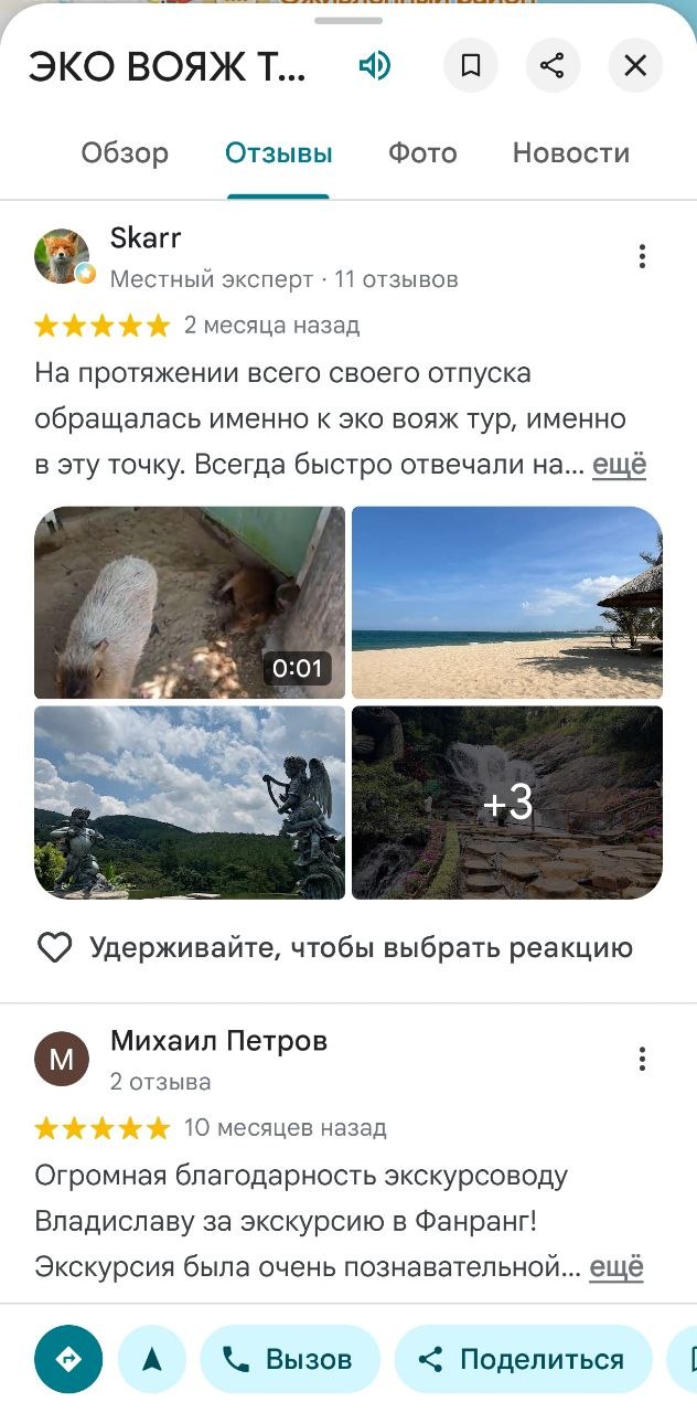 Отзыв туриста об Эко Вояж