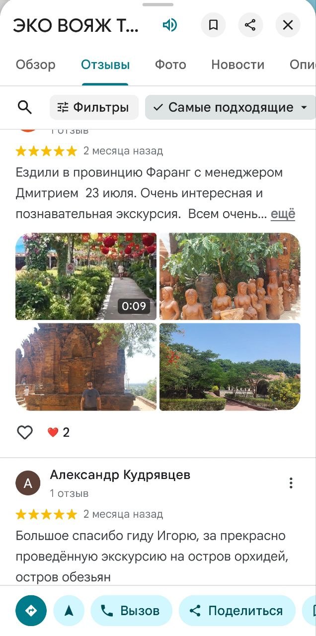 Отзыв туриста об Эко Вояж