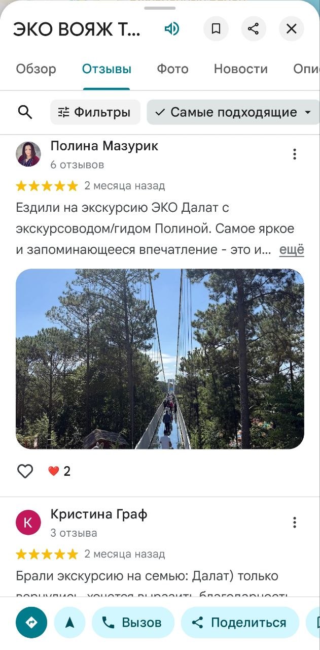 Отзыв туриста об Эко Вояж